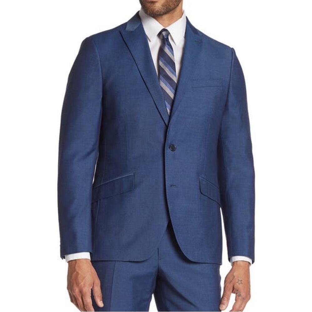 SAVILE ROW CO Brixton Extra Trim Fit Suit Jacket Size 38S